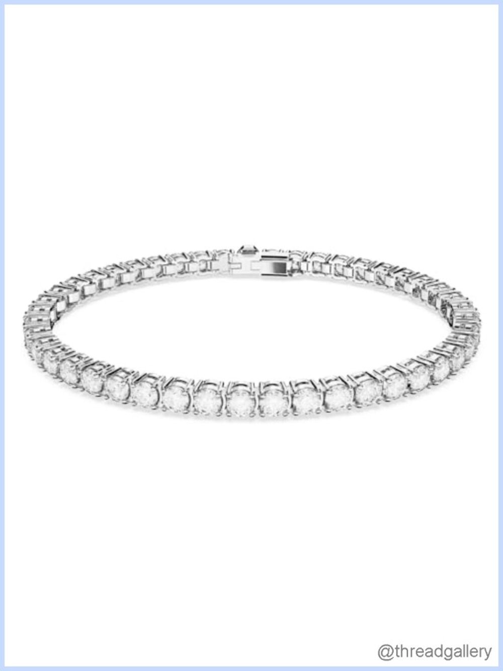 Swarovski Crystal Tennis Bracelet Size M Rhodium Plated